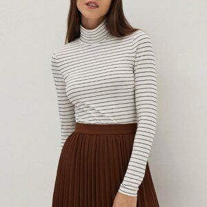 Love Bonito Sage Striped Turtle Neck Tee